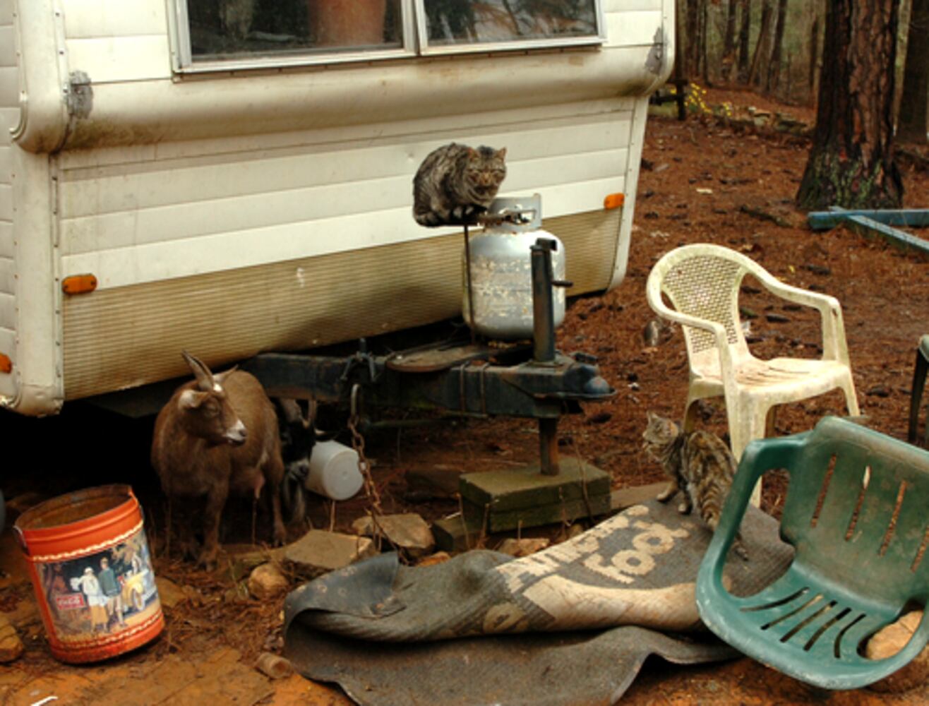 House replaces trailer but peacocks, emus, goats remain