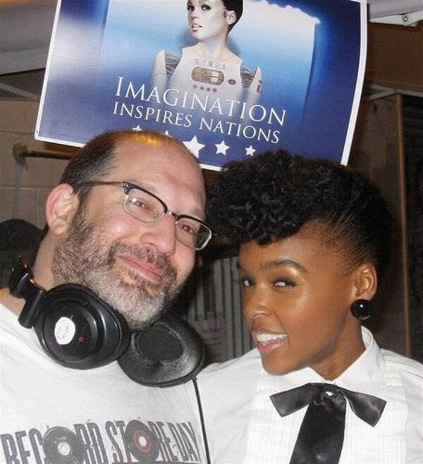 Eric Levin, owner of Criminal Records, with Janelle Monae on Record Store Day in 2008. CONTRIBUTED