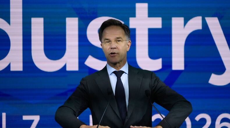 NATO Secretary General Mark Rutte speaks during the opening of the NATO Defense Industry Forum on the sidelines of the NATO summit in Ankara, Turkey, Tuesday, July 7, 2026. (AP Photo/Hussein Malla)
