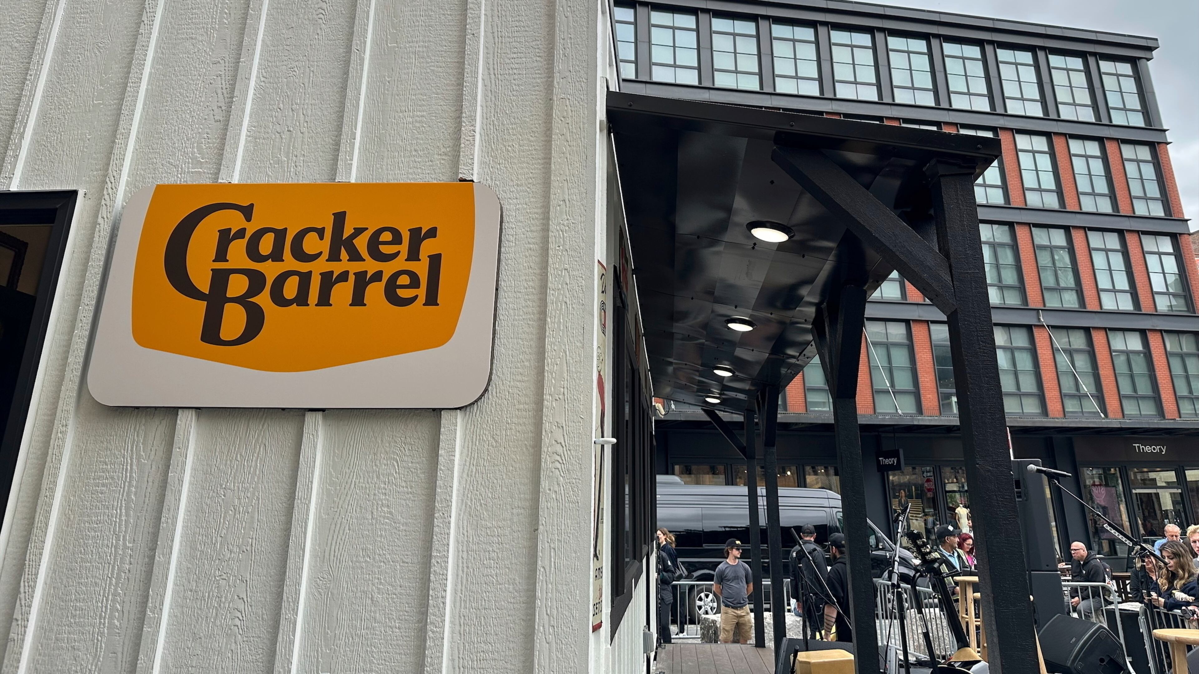 The new Cracker Barrel logo is displayed on Thursday, Aug. 21, 2025, in NY. (AP Photo/Wyatte Grantham-Philips)