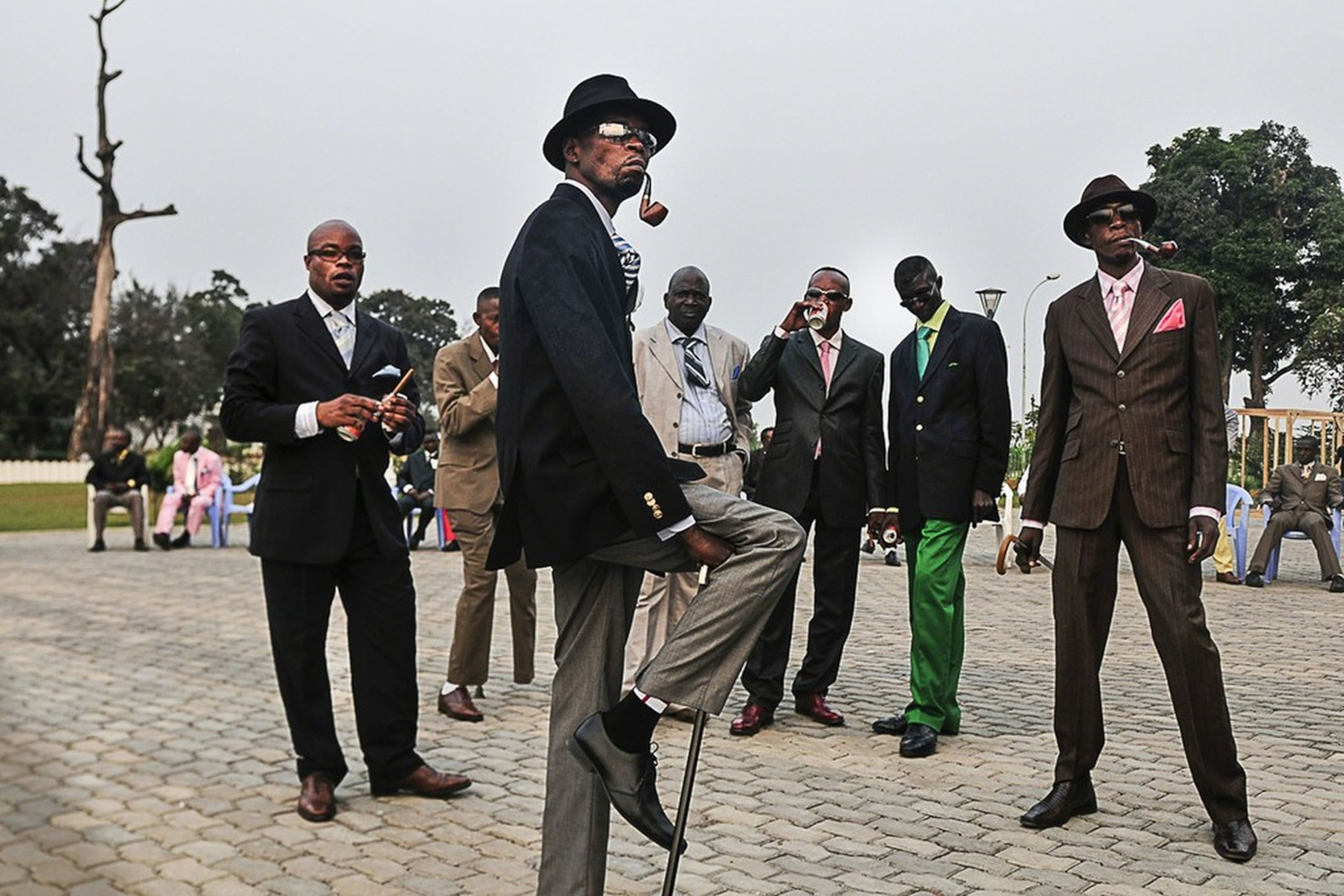 An image from a 2020 exhibit at the Hammonds House Museum titled “Sapeurs,” part of the “Dandy Lion: (Re) Articulating Black Masculine Identity."