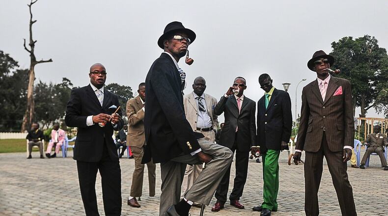 An image from a 2020 exhibit at the Hammonds House Museum titled “Sapeurs,” part of the “Dandy Lion: (Re) Articulating Black Masculine Identity."