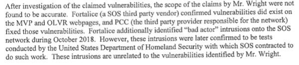 GBI case files explain that intrusions on the secretary of state's network were actually tests by the US Department of Homeland Security