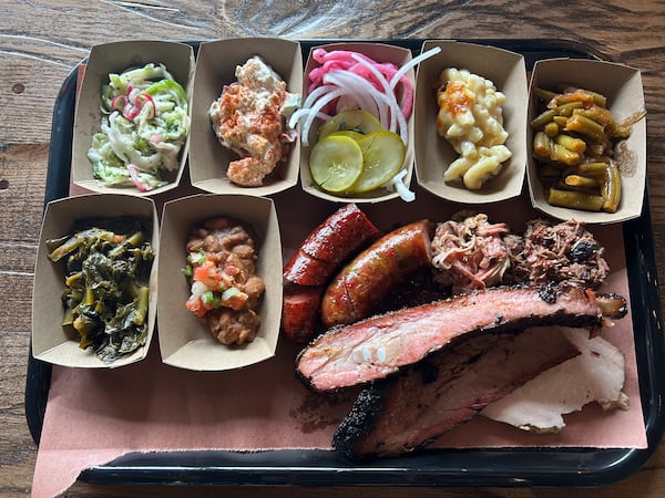Lewis Barbecue will have a menu of Central Texas-style barbecue including beef brisket, ribs, pulled pork and Texas hot guts sausage, plus a variety of sides. (Olivia Wakim/AJC)