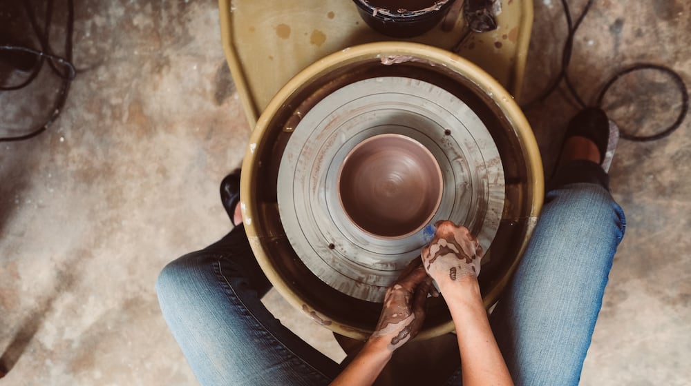 Get your hands dirty — literally. You can get lessons in throwing, hand-building or glazing at MudFire. (Courtesy)