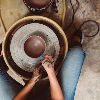 Get your hands dirty — literally. You can get lessons in throwing, hand-building or glazing at MudFire. (Courtesy)