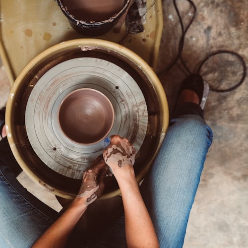 Get your hands dirty — literally. You can get lessons in throwing, hand-building or glazing at MudFire. (Courtesy)