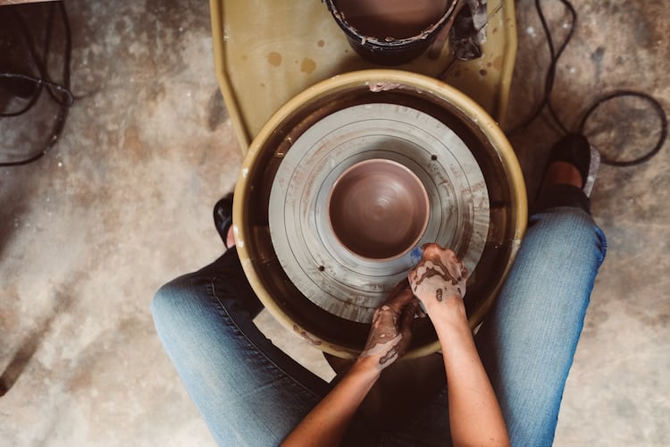 Get your hands dirty — literally. You can get lessons in throwing, hand-building or glazing at MudFire. (Courtesy)
