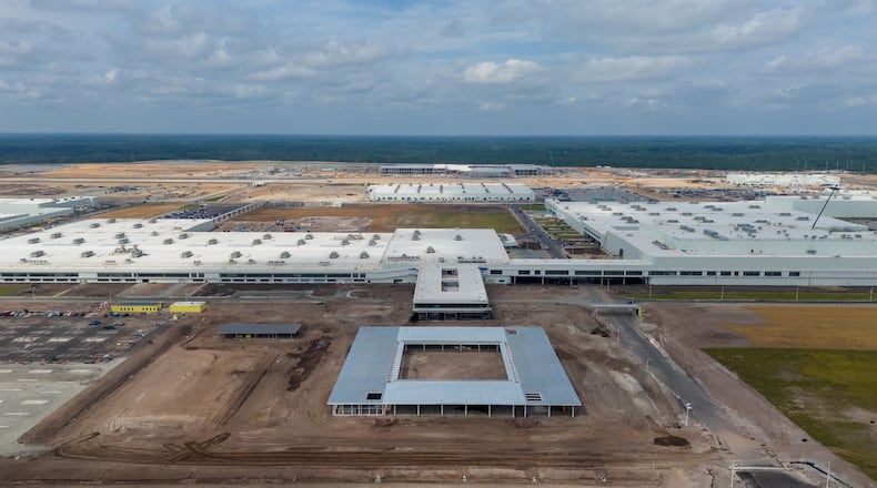 This aerial photo shows Hyundai Motor Group's electric vehicle factory in Bryan County during the summer of 2024 as construction neared its completion.