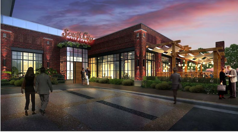 A rendering of the exterior at South City Kitchen Avalon. / Rending provided by Fifth Group Restaurants