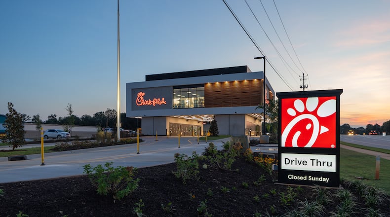 An elevated drive-through Chick-fil-A in McDonough. The 57-year-old company has a 10-year blueprint that will start with the opening of its first restaurant in Singapore in late 2025, restaurant officials say.