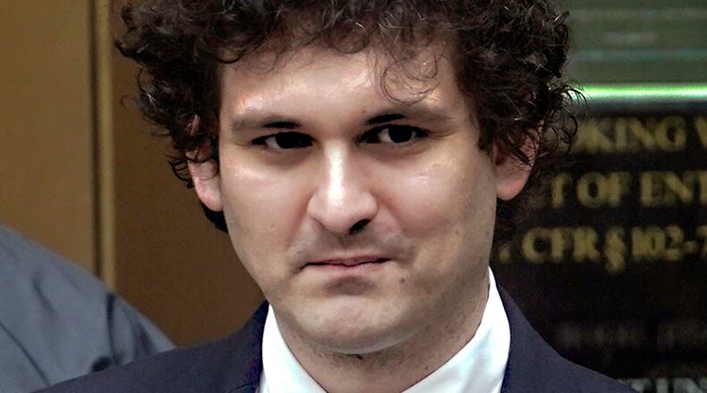 FILE - FTX founder Sam Bankman-Fried leaves Manhattan federal court, June 15, 2023, in New York. (AP Photo/Bebeto Matthews, File)