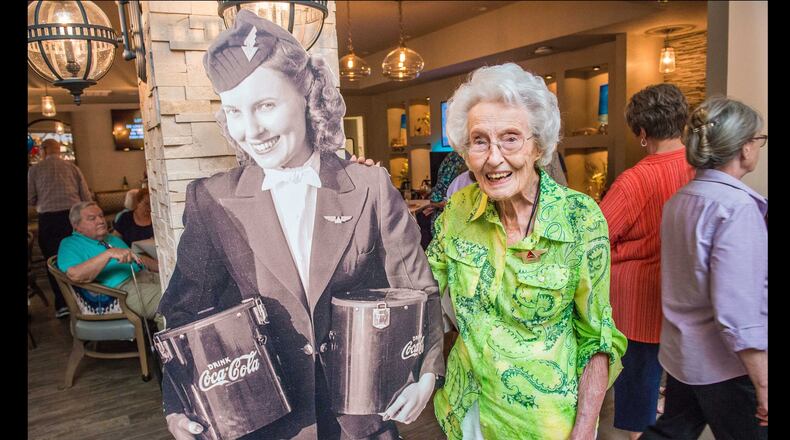 This is Sybil Peacock Harmon. The former Delta flight attendant turned 102 years old during July 2018 at her Acworth retirement home.