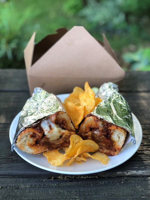 The meatball sandwich from Pizza Jeans is fat and messy. CONTRIBUTED BY WENDELL BROCK