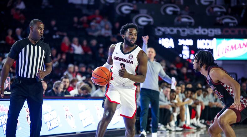 Georgia guard Noah Thomasson (3) finished with 24 points. (Olivia Wilson/UGAAA)
