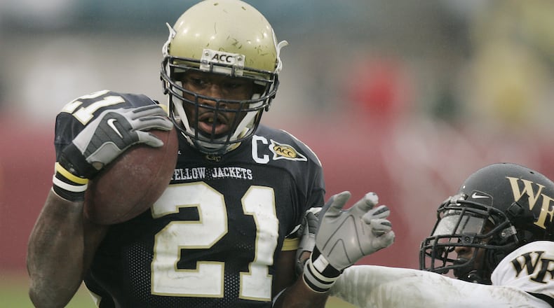 Georgia Tech's Calvin Johnson (21) remains one of the most successful wide receivers in school history.
