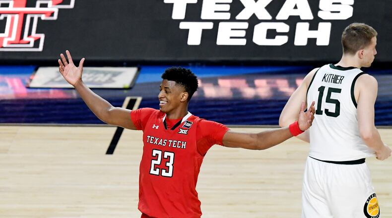 Jarrett Culver of the Texas Tech Red Raiders reacts in the second half against the Michigan State Spartans during the 2019 NCAA Final Four semifinal at U.S. Bank Stadium on April 6, 2019 in Minneapolis, Minnesota. (Photo by Hannah Foslien/Getty Images)