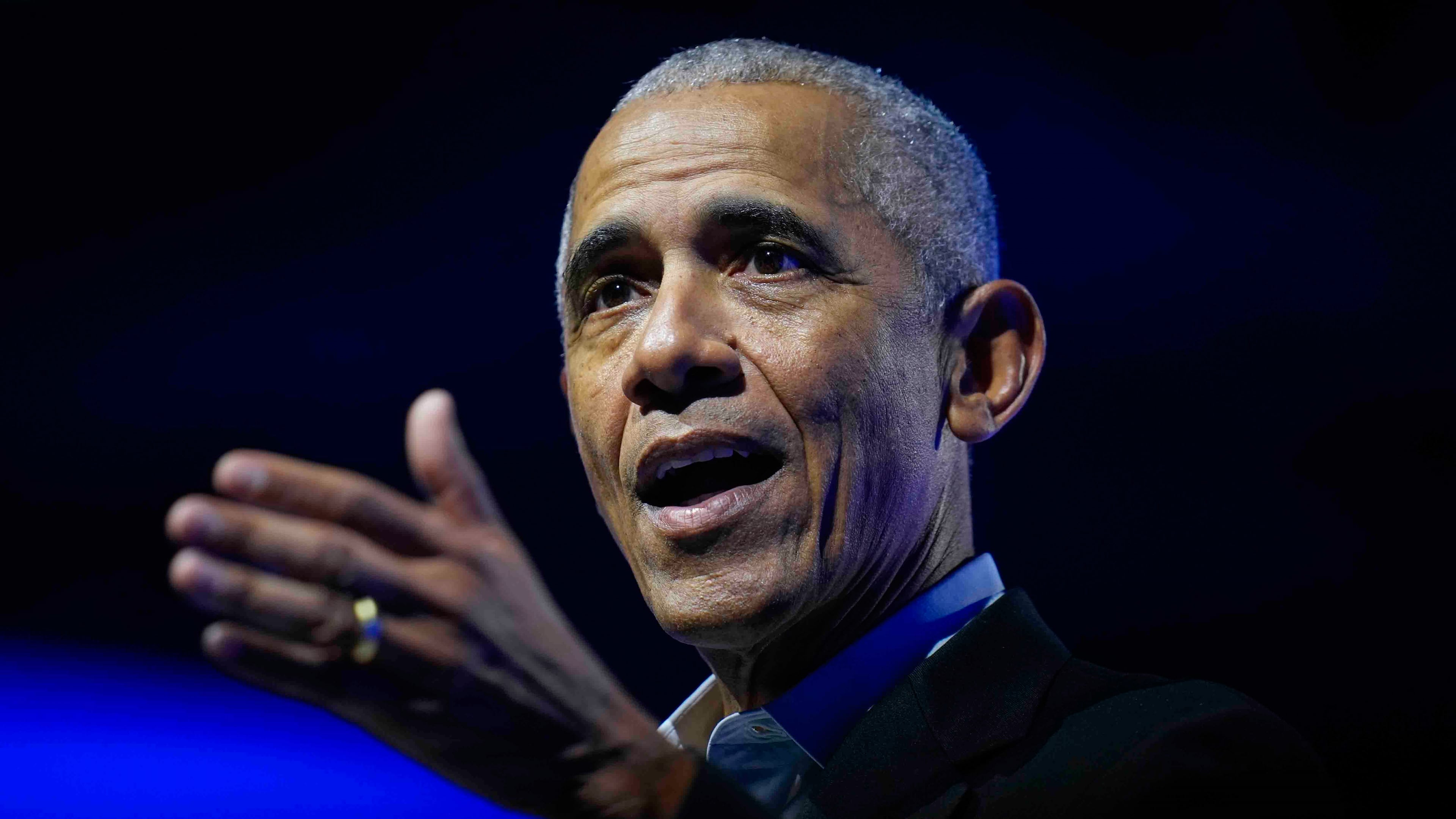 FILE - Former President Barack Obama speaks at the Obama Foundation Democracy Forum in Chicago, Dec. 5, 2024. (AP Photo/Erin Hooley, File)
