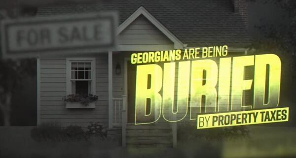 A screenshot of an ad attacking Democrats for their votes on some property tax proposals in the state Legislature.