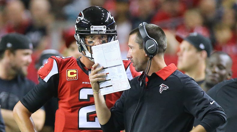 "Whatever you do, DON'T throw it to Roddy White." OK, just kidding. But it seems that way, doesn't it? (Curtis Compton / ccompton@ajc.com)