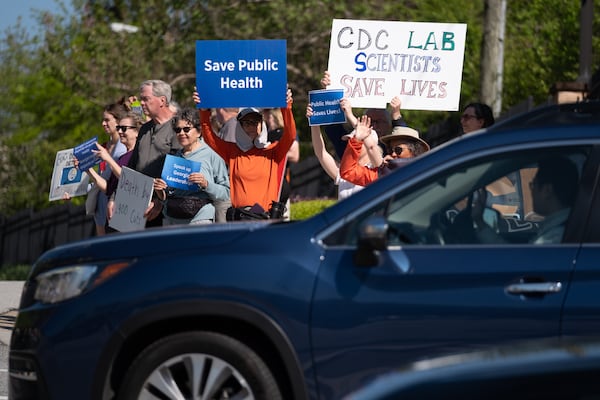 Supporters of the Centers For Disease Control and Prevention rallied outside the Atlanta headquarters earlier this year.