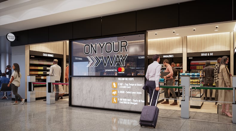 A rendering of a store called On Your Way with autonomous retail features, planned for Hartsfield-Jackson International Airport. Source: Areas USA