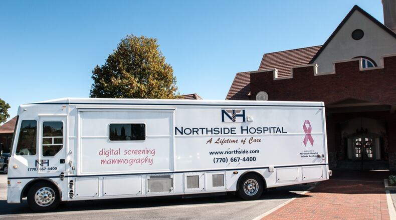 Northside Hospital provides year-round mammography screening vehicles. The next visits in Dunwoody will on Feb. 11 and March 23 at Georgetown Center, 4498 Chamblee-Dunwoody Road. (Courtesy of ScreenAtlanta Mobile Mammography/T.W. Meyer)