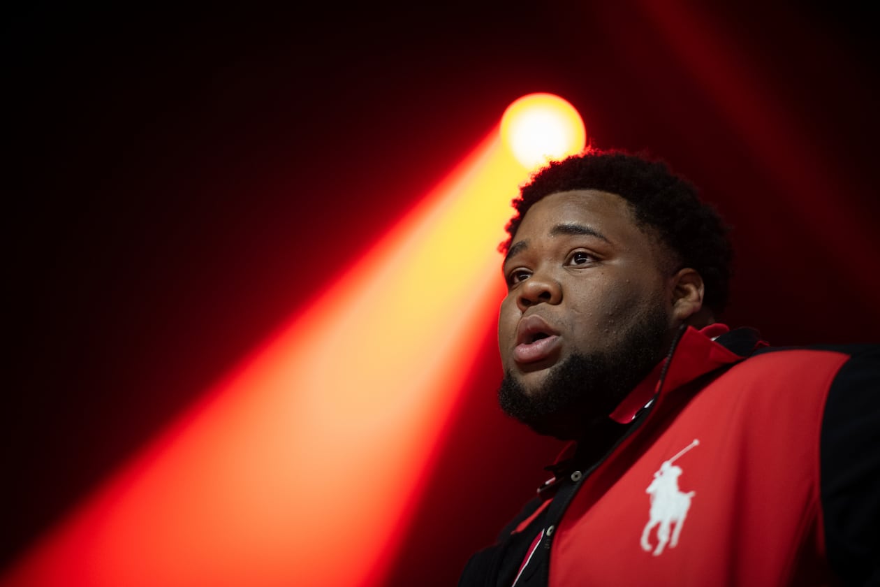 Florida rapper Rod Wave was booked into the Fulton County Jail, then released after making bond. (Graeme Sloan/Sipa USA via AP 2020)