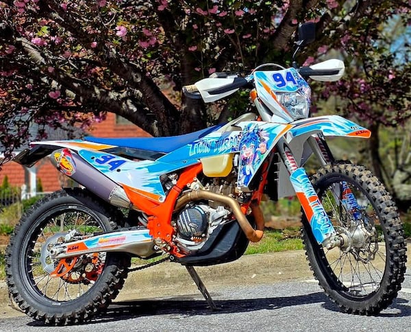 Joe Metscher's dirt bike features Twin Turbo from the anime "Umamusume." (Courtesy of Joe Metscher)