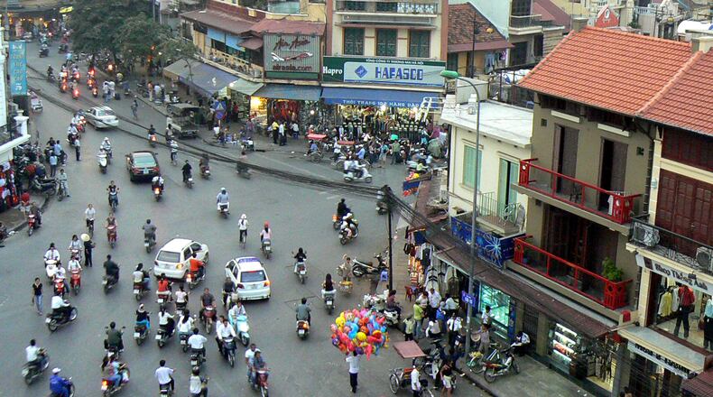 Five years ago, the main way of getting around was by bicycle. Now it's motorbikes in Hanoi, Vietnam. (Carol Pucci/Seattle Times/MCT)