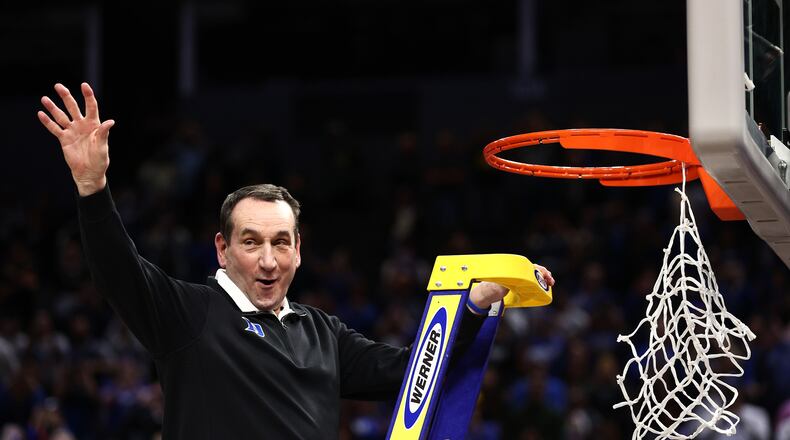 Duke coach Mike Krzyzewski might cut down the nets one final time next Monday. (Ezra Shaw/TNS)