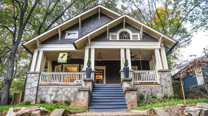 In 2012, Todd and Leah Matthews bought their Virginia-Highland home, and in 2018, with one child and one on the way, they renovated it, adding the second floor and expanding their living space and kitchen. Now the home is 3,700 square feet with five bedrooms and three-and-a-half bathrooms. Their home will be on the Virginia-Highland tour of homes on Dec. 7-8. Text by Shannon Dominy. Photo by Reynolds Rogers.