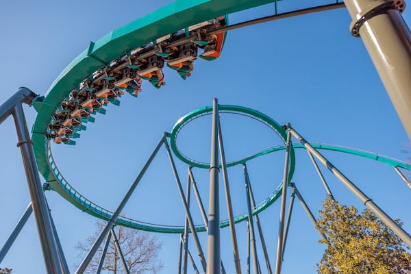 Celebrating its 20th anniversary this year, Goliath remains a popular attraction at Six Flags Over Georgia. (Courtesy of Six Flags Over Georgia)