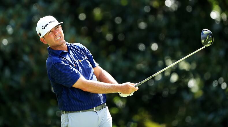 Chez Reavie plays his shot from the 17th tee during the second round of the Tour Championship at East Lake Golf Club on August 23, 2019 in Atlanta. (Photo by Sam Greenwood/Getty Images)