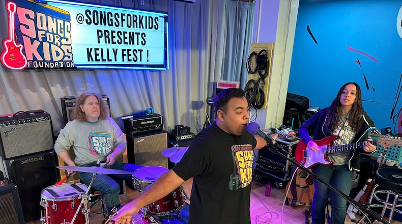 Antonio Guzman, a 25-year-old Powder Springs resident with some medical disabilities, will sing multiple Kelly Clarkson songs at the annual Songs for Kids fundraiser dubbed Every Kelly Clarkson Song Ever Jan. 13-14, 2024. He is here Jan. 5, 2024 practicing "Behind These Hazel Eyes." RODNEY HO/rho@ajc.com