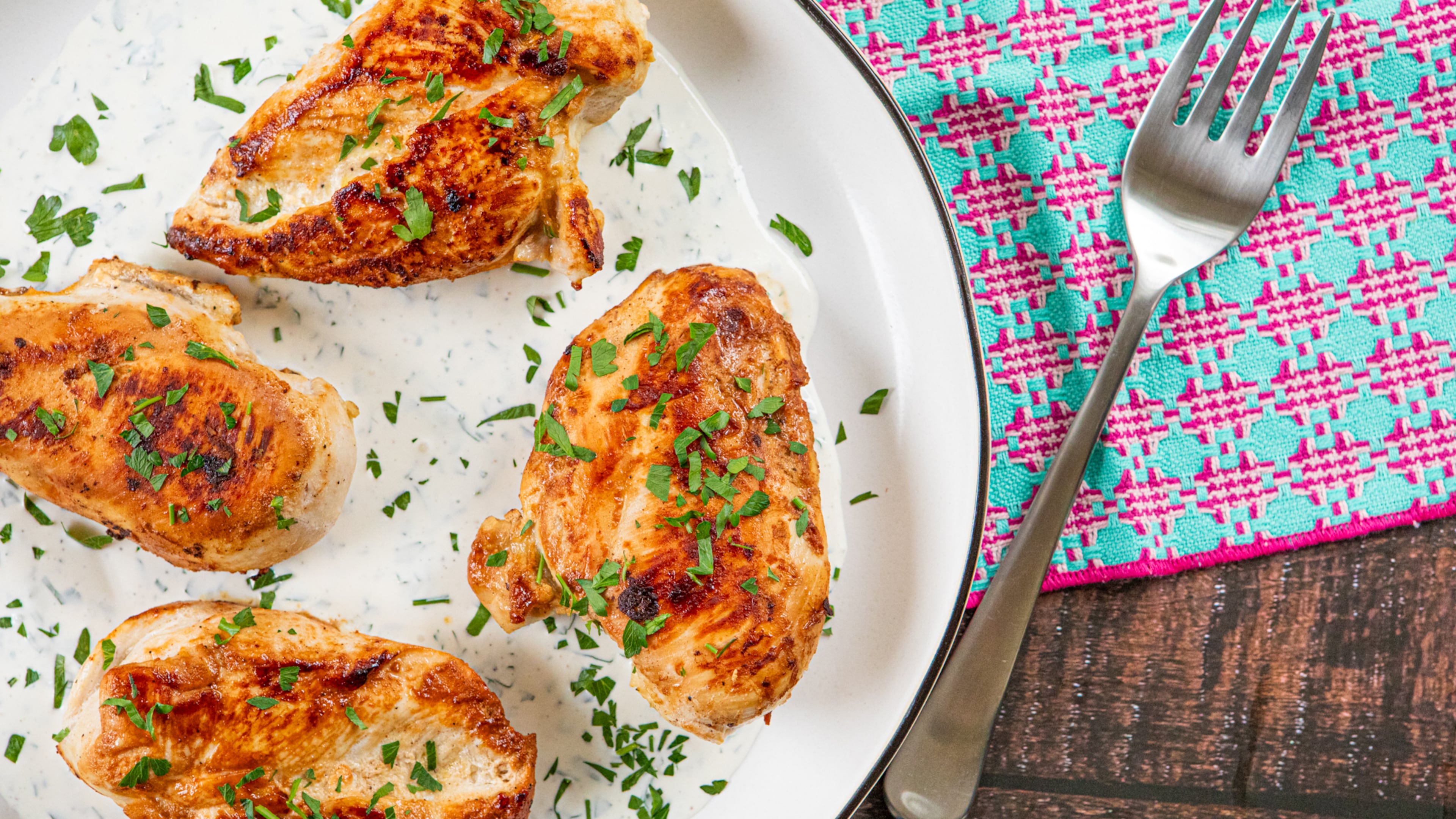 Buttermilk Chicken Breasts. (Aaliyah Man for the AJC/food styling by Kate Williams)