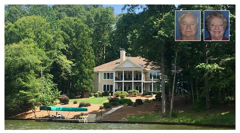The house Shirley and Russell Dermond owned on Lake Oconee until their deaths in May 2014. The house, pictured here in 2017, overlooks a cove in the Great Waters subdivision in northeastern Putnam County, about an hour's drive from downtown Atlanta. (Joe Kovac Jr. / AJC)