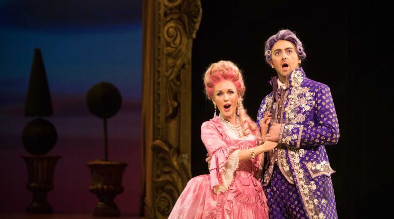 Sarah Coburn performs as Konstanze and Ben Bliss performs as Belmonte in the Atlanta Opera’s production of Mozart’s “The Abduction From the Seraglio” at the Cobb Energy Performing Arts Centre. CONTRIBUTED BY JEFF ROFFMAN