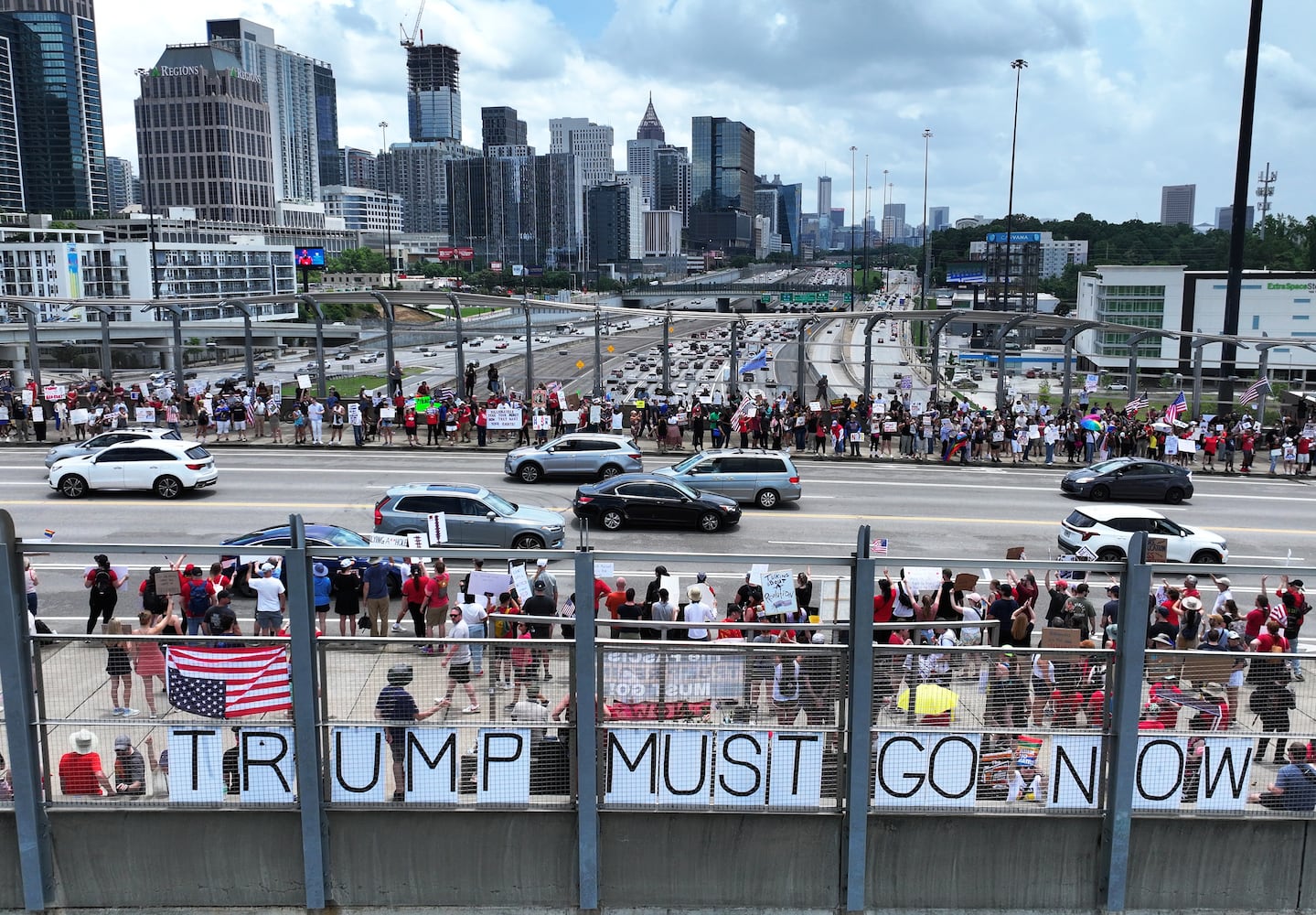 Protesters flood downtown Atlanta to oppose Trump, immigration policies