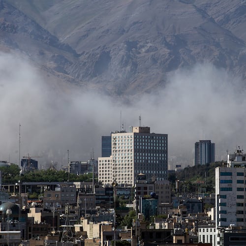 Smoke rises during an Israeli air strike in Tehran, Iran, on Wednesday, June 18, 2025. Georgia-based troops could play a big role if the U.S. goes to war against Iran. (Arash Khamooshi/The New York Times)