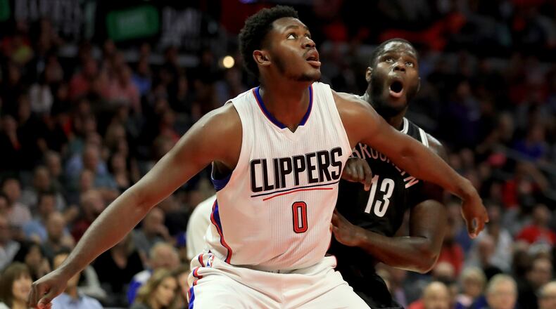Diamond Stone (0) of the Los Angeles Clippers blocks out Anthony Bennett (13) of the Brooklyn Nets during the second half of a game at Staples Center on November 14, 2016 in Los Angeles, California. (Photo by Sean M. Haffey/Getty Images)