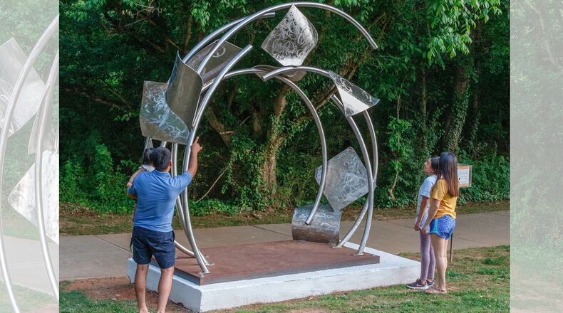 Divine Wind III by Jim Gallucci can be found at Riverside West as part of ArtAround Roswell's 2022-2023 Sculpture Tour. (Courtesy Roswell Arts Fund)