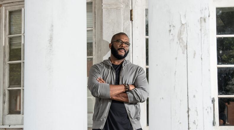 September 26, 2019 Atlanta - Portrait of Tyler Perry in Tyler Perry Studios on Thursday, September 26, 2019. On Oct. 5, Tyler Perry will hold the ceremonial grand opening for his movie studio at Fort McPherson. He bought the land in 2015 and the complex has been up and running for a couple years. (Hyosub Shin / Hyosub.Shin@ajc.com)