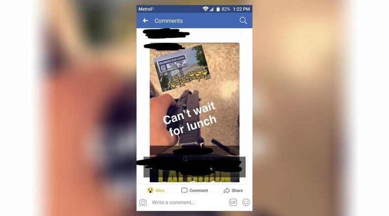 A Calhoun High School student shared this image on social media, parents told The Atlanta Journal-Constitution.