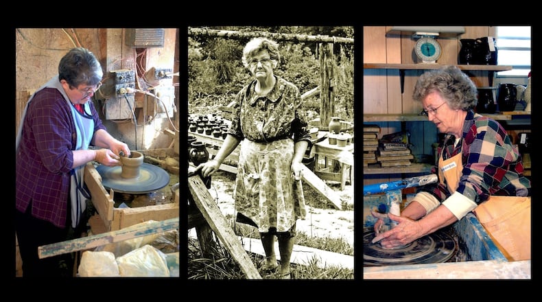 Members of the Meaders family potters, Mildred Meaders (from left), Arie Meaders and Jessie Meaders.
Courtesy of Emory Jones and John Burrison