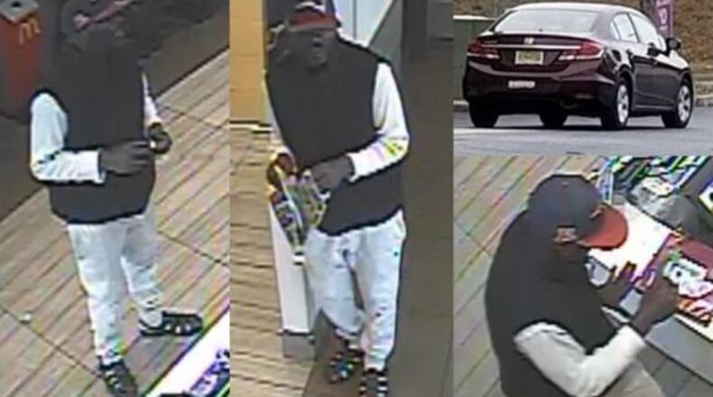 Surveillance video in a Henry County McDonald's captured a man taking money from an open cash register.