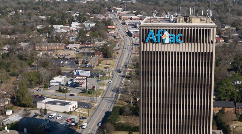 Aflac, with its global headquarters in Columbus, warned about the likelihood of declining sales as areas where it does business wrestle with the coronavirus pandemic and government restrictions. (Hyosub Shin / Hyosub.Shin@ajc.com)
