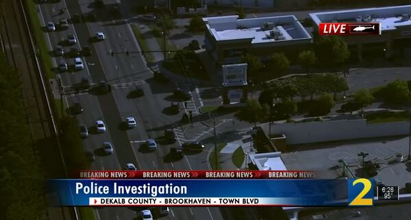 Police asked the public to avoid the area around Town Brookhaven on Monday night after the shooting.