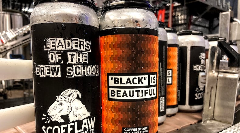 Atlanta's Scofflaw Brewing Co. teamed up with local collective Leaders of the Brew School for new release Black Is Beautiful Coffee Stout. CONTRIBUTED BY DENNIS MALCOLM BRYON