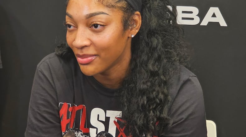 Atlanta Dream All-Star Angel Reese said she's appreciative of the support she's gotten since Friday's comments from Toronto Tempo coach Sandy Brondello. (Micahya Costen for the AJC)